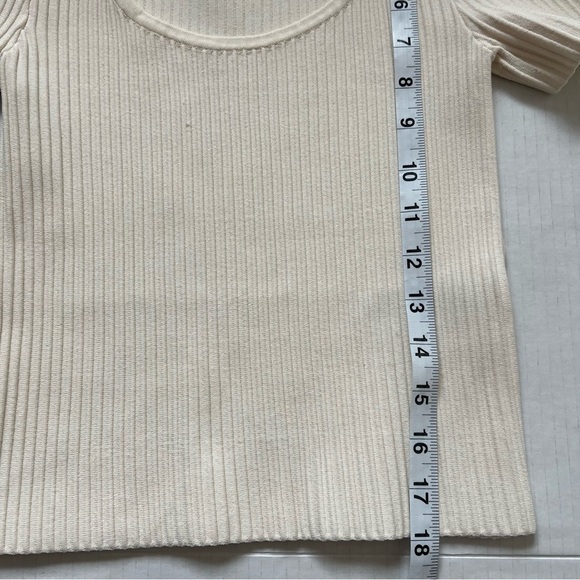NWT Madewell Sculpt Ottoman Crop Sweater Tee Bright Ivory SZ XXS - Picture 10 of 13
